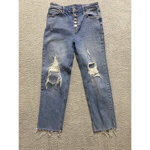 Wild Fable womens Jeans Size 2 distressed blue straight Ankle Crop